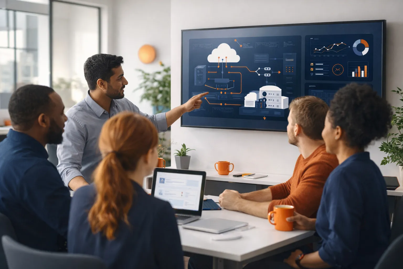 Das KALYRO-Team bei der gemeinsamen Arbeit an IT-Lösungen